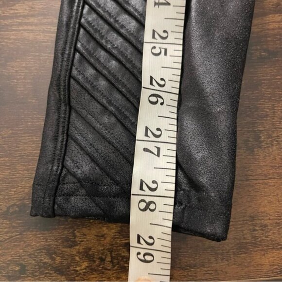 Spanx Faux Leather Moto Leggings in very black size small slimming shaping - Picture 14 of 15